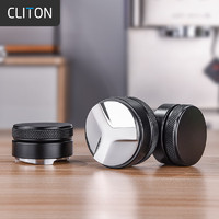 CLITON 三叶咖啡布粉器 金属三浆压粉锤意式咖啡机压粉器大号51mm