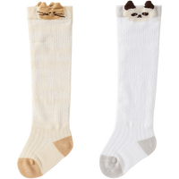 婴儿袜子新生儿长筒袜宝宝高筒袜男女童宽口袜抗菌提花网眼袜