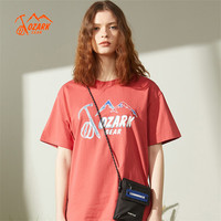 奥索卡 OZARK GEAR户外短袖T恤男2024夏季男女同款潮流简约印花透气棉T恤339066 芥蓝色-202 M (170)