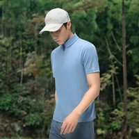 伯希和（Pelliot）户外休闲T恤男登山快干衣女跑步运动夏季徒步薄款透气短袖 灰蓝色【男】 XL