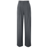 三彩2024夏季休闲西装裤宽松直筒阔腿裤拖地长裤女 深邃灰 M 160/68A 深邃灰发 160/68A/M