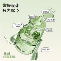 BOTTLED JOY吨吨桶运动水壶水杯塑料杯萌趣吨吨杯便携随手杯杯子 粉色音浪-Tirtan可装开水 1.1L