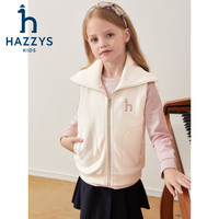 哈吉斯（HAZZYS）品牌童装女童马甲秋防静电柔糯蓬松舒适保暖休闲马甲 燕麦卡其 120