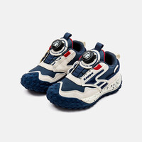 Kappa Kids卡帕童鞋儿童运动鞋春季男童透气旋钮扣女童休闲跑步鞋 深蓝 30 内长约198mm 30码内长约198mm