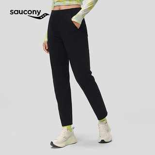 索康尼 saucony 运动生活梭织长裤女4D长裤正黑色M