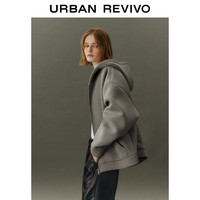 UR2024春季女装休闲高街百搭宽松口袋连帽外套UWJ140002