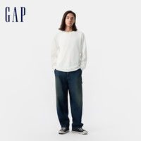 Gap男女装2025春季丝光处理长袖T恤宽松顺滑内搭上衣723836 白色 2XL (185/104A)亚洲尺码