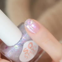 舒羞（SO SHY）水性免烤指甲油不可撕拉 银色亮片美甲皎月12ml