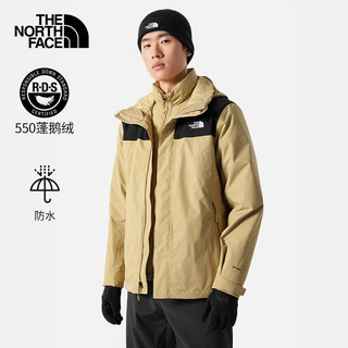 THE NORTH FACE 北面 三合一冲锋衣羽绒内胆男户外运动防水保暖外套|892A LK5/卡其色 XL/180