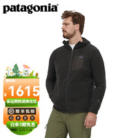 Patagonia 巴塔哥尼亚 男士R1保暖全拉链抓绒衣连帽开衫休闲外套Air Fu-Zip Hoody 40255 BLK S