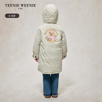 Teenie Weenie Kids小熊童装24冬款女童可拆连帽翻领长款羽绒服 薄荷色 160cm