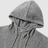 Gap女装秋冬刺绣logo丝绒里抽绳立领连帽卫衣外套600783 灰色 160/80A(S) 亚洲尺码