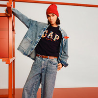 Gap【故宫联名】男女装2025春季印花logo卫衣休闲上衣720961 黑色 XL (180/100A) 亚洲尺码