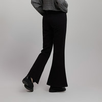 Gap女装秋季款LOGO碳素软磨抓绒喇叭裤567732运动拖地长裤