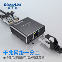 瑞吉联 RicherLink 网线分线器 千兆网络一分二