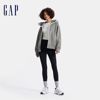Gap女装2024秋冬撞色立领抽绳连帽外套质感休闲上衣606005 灰色 170/88A(L) 亚洲尺码