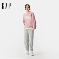 Gap女装2025春季印花logo圆领卫衣宽松基础款休闲上衣725769 粉色 L (170/88A)亚洲尺码