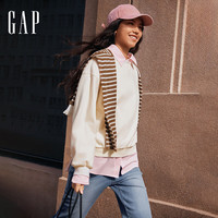 Gap女装2025春季胶印logo圆领卫衣简约基础款休闲上衣725763 象牙白 XL (175/92A)亚洲尺码