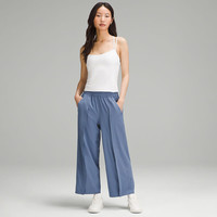 露露乐蒙lululemon丨Front-Pleat 女士前侧压褶阔腿中长裤 速干 LW6CUIS 绿洲蓝 S /6