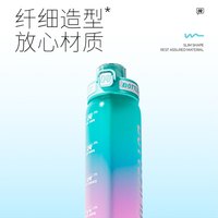 BOTTLED JOY吨吨杯 水杯太空杯渐变Tritan运动水壶户外便携泡茶杯 灵翡翠+Tritan+不含BPA 0.55L