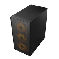 迅钛（SUMTAX）贝塔3号 电脑机箱台式机matx小机箱 玻璃侧透/支持240水冷/背线/USB3.0/独立电源仓/防尘易清洗 贝塔3号-黑色+5个暮光ARGB风扇