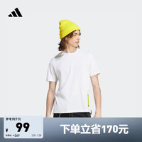 adidas 阿迪达斯 轻运动男装秋印花运动上衣圆领短袖T恤II3478 白色 A/S