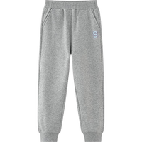 迪士尼（DISNEY）童装儿男女童针织加绒长裤保暖抗静电运动裤子秋冬DB431ME22灰150 中麻灰--男