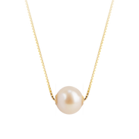 古名 珍珠项链 女款18K金路路通首饰时尚银链送女友老婆情人节礼物 路路通珍珠项链 7-8mm