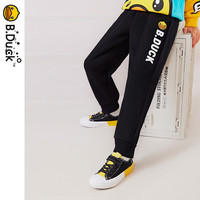 B.Duck【加绒】B.duck小黄鸭童装儿童裤子男童运动裤冬女童休闲长裤 黑色(加绒) 150 cm 150cm