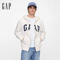 Gap男女装2025春季字母logo拉链连帽卫衣多色外套美版868454 白色 XL 美码 XXL亚洲码185/108A