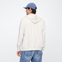 Gap男女装2025春季字母logo拉链连帽卫衣多色外套美版868454 白色 L 美码 XL亚洲码185/104A