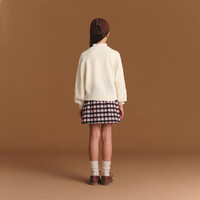 Gap【大小童同款】女童秋冬刺绣绞花针织衫儿童装683610 象牙白 110cm(4-5岁) 亚洲尺码