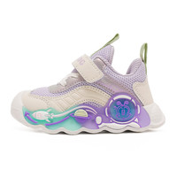 BoBDoG巴布豆童鞋秋季儿童运动鞋软底女童机能学步鞋102343126糖果紫/米白27 27码适合脚长16.3CM