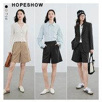 红袖通勤纯色立体感五分裤春季2025女装压褶显瘦气质休闲直筒中裤 暗影灰074 L