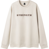 森马 Semir卫衣男冬季简约字母绣花圆领套头抓绒上衣时尚校园风 贝壳卡50240 180/96A/XL