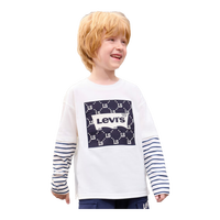 LEVI'S李维斯童装男女童纯棉长袖T恤春秋儿童假两件长T打底衫