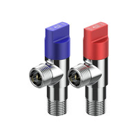 潜水艇(Submarine)角阀黄铜 四分快开单冷热八字阀F301 F302三角阀套餐京 【圆手轮】1冷+1热