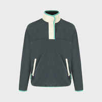 限尺码：OYSHO 女式轻量保暖透气按扣立领套头拼色摇粒绒卫衣