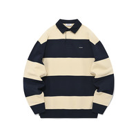 COVERNAT卫衣男条纹polo领长袖休闲宽松内搭上衣男女同款 24秋新款CR09