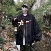 凡衣侬 日系cityboy冲锋上衣男春秋冬季潮牌美式复古外套男宽松休闲夹克 DSA028-JKG2302 黑色 M