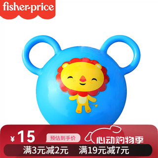 Fisher-Price 儿童拉拉球宝宝训练摇铃球小孩小皮球甩甩球 蓝色