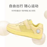 泰兰尼斯中大童春季儿童板鞋网布透气百搭女童运动鞋软底女孩鞋子百搭板鞋 淡黄 33 内长21.5cm