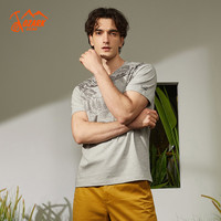 奥索卡 OZARK GEAR户外短袖T恤男2024夏季山水印花棉T恤经典时尚短袖衫339084 叶绿-158 XL/180