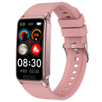 牧居智能手环血压测量仪无创血糖尿酸血脂心率精准独立血氧体温压力睡眠多功能运动计步亲友关爱 粉色