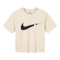 NIKE 耐克童装男童凉感短袖T恤2024夏季纯棉舒适抗菌防螨儿童短T上衣 白沙色 120/60(6)