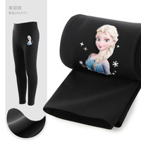 迪士尼女童打底裤春秋外穿女大童洋气瑜伽芭比裤子加绒儿童鲨鱼裤 黑色 SP97577 150cm