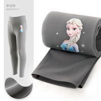 迪士尼女童打底裤春秋外穿女大童洋气瑜伽芭比裤子加绒儿童鲨鱼裤 灰色 SP97577 120cm