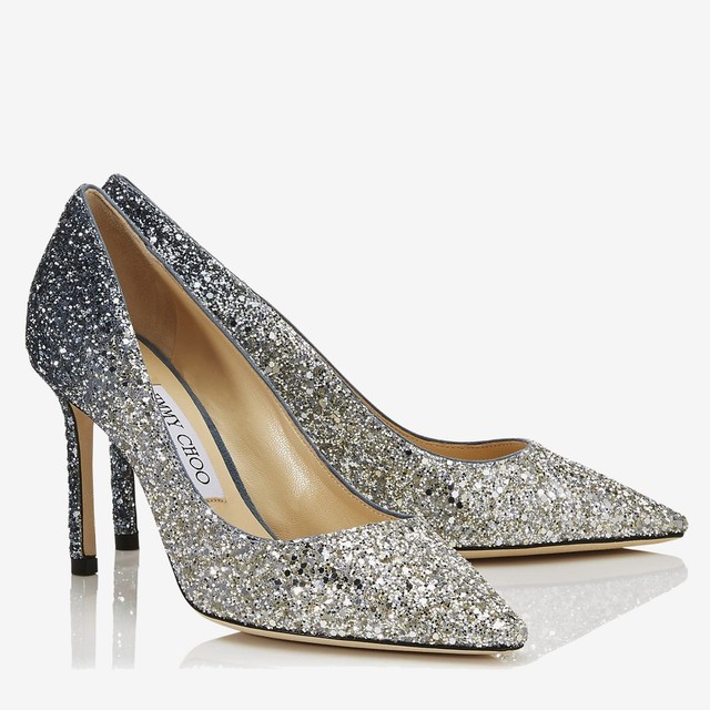 JIMMY CHOO 周仰杰 ROMY 85 渐变面料尖头高跟鞋