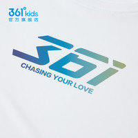 361°童装男女童短袖针织衫2024年夏季T恤中大童上衣女童上衣 本白 130cm