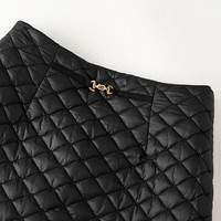 晚白2025春款时尚简约小个子穿搭半裙休闲百搭纯色短款夹棉a子半身裙 黑色 M